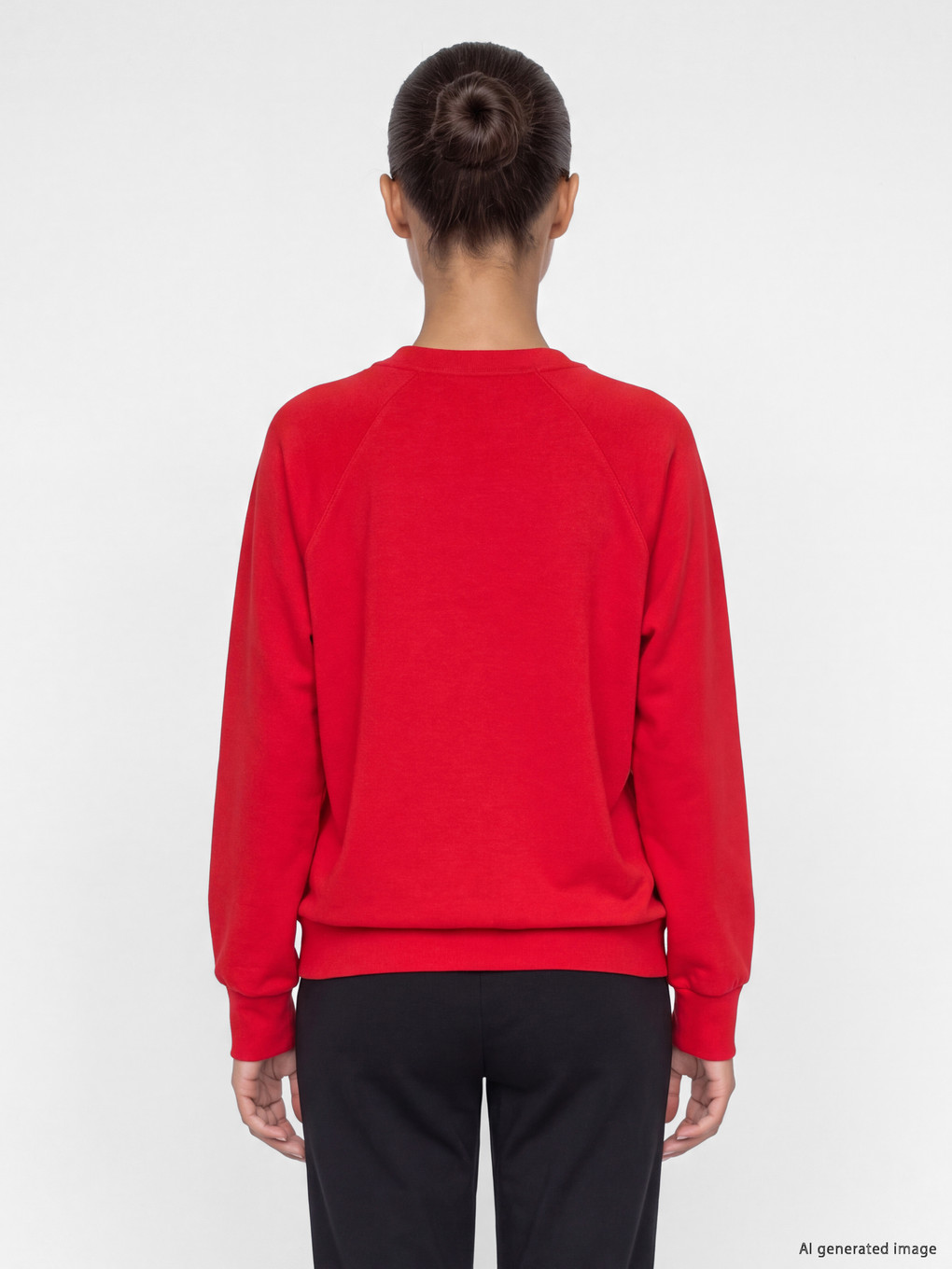 Kırmızı Soft Touch Kadın Spor Sweatshirt-3