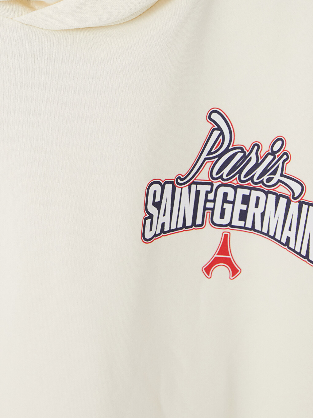 Ekru Paris Saint-germain Baskılı Erkek Hoodie-6