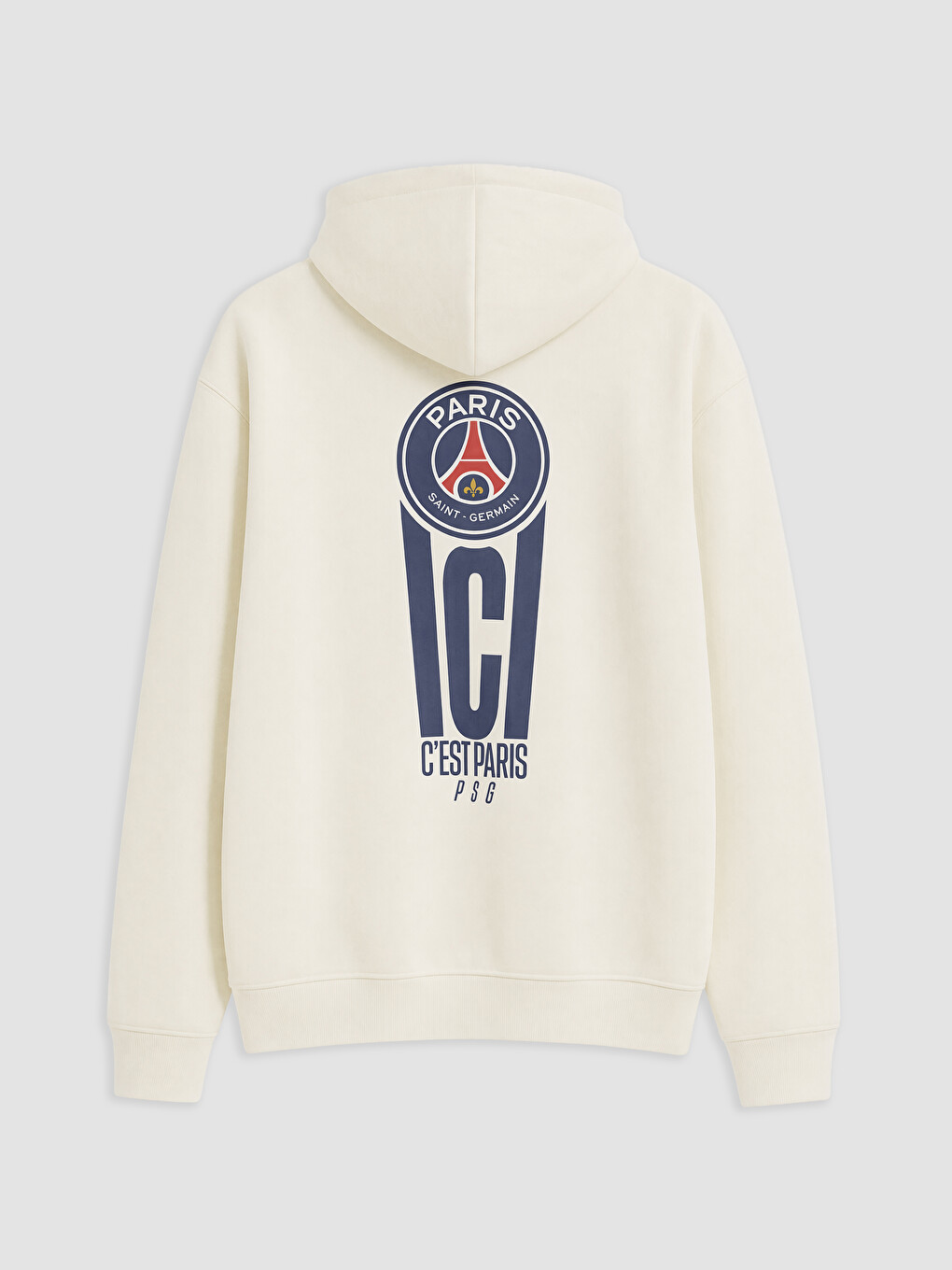 Ekru Paris Saint-germain Baskılı Erkek Hoodie-1