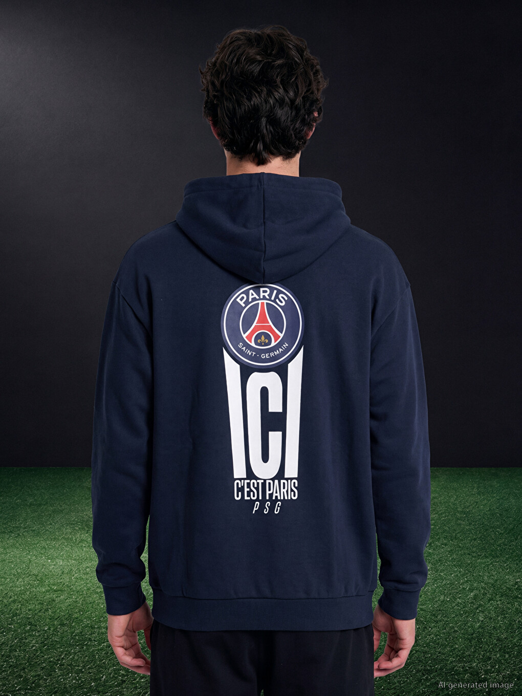 Bluzë Me Kapuç Me Print Paris Saint-germain Për Burra-5