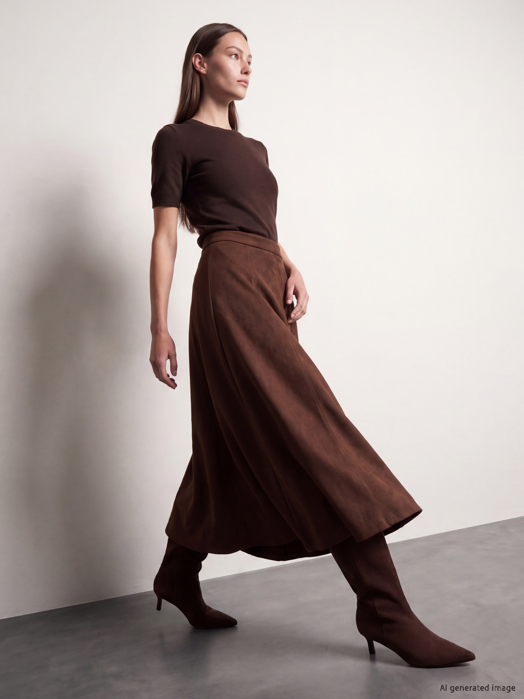  Zippered Flared Skirt