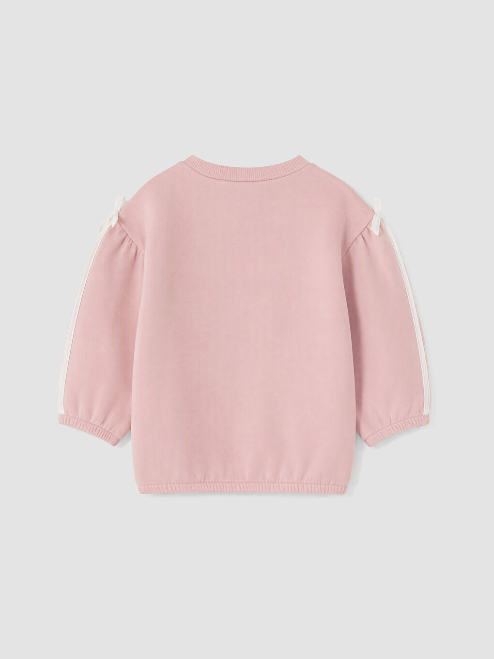 Pembe Çiçekli Kız Bebek Sweatshirt 2'li-4
