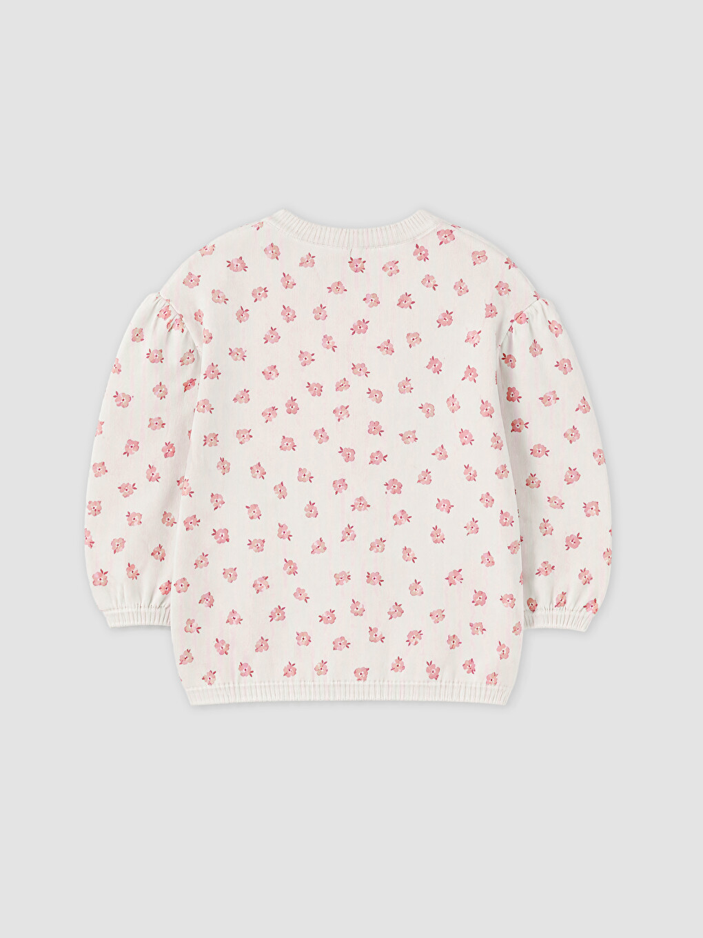 Pembe Çiçekli Kız Bebek Sweatshirt 2'li-6
