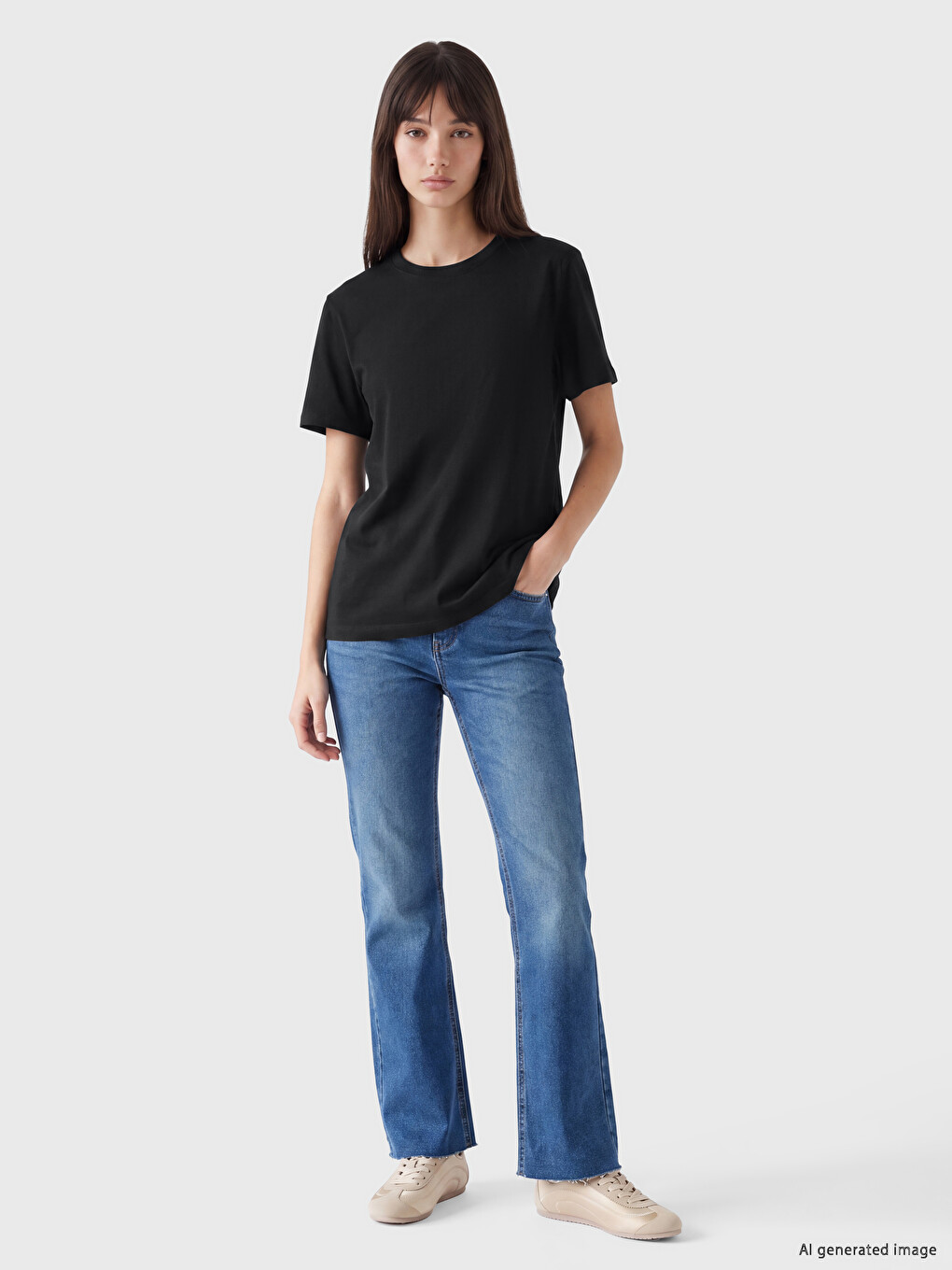 Tricou De Damă Cu Guler Rotund Din Bumbac 100%