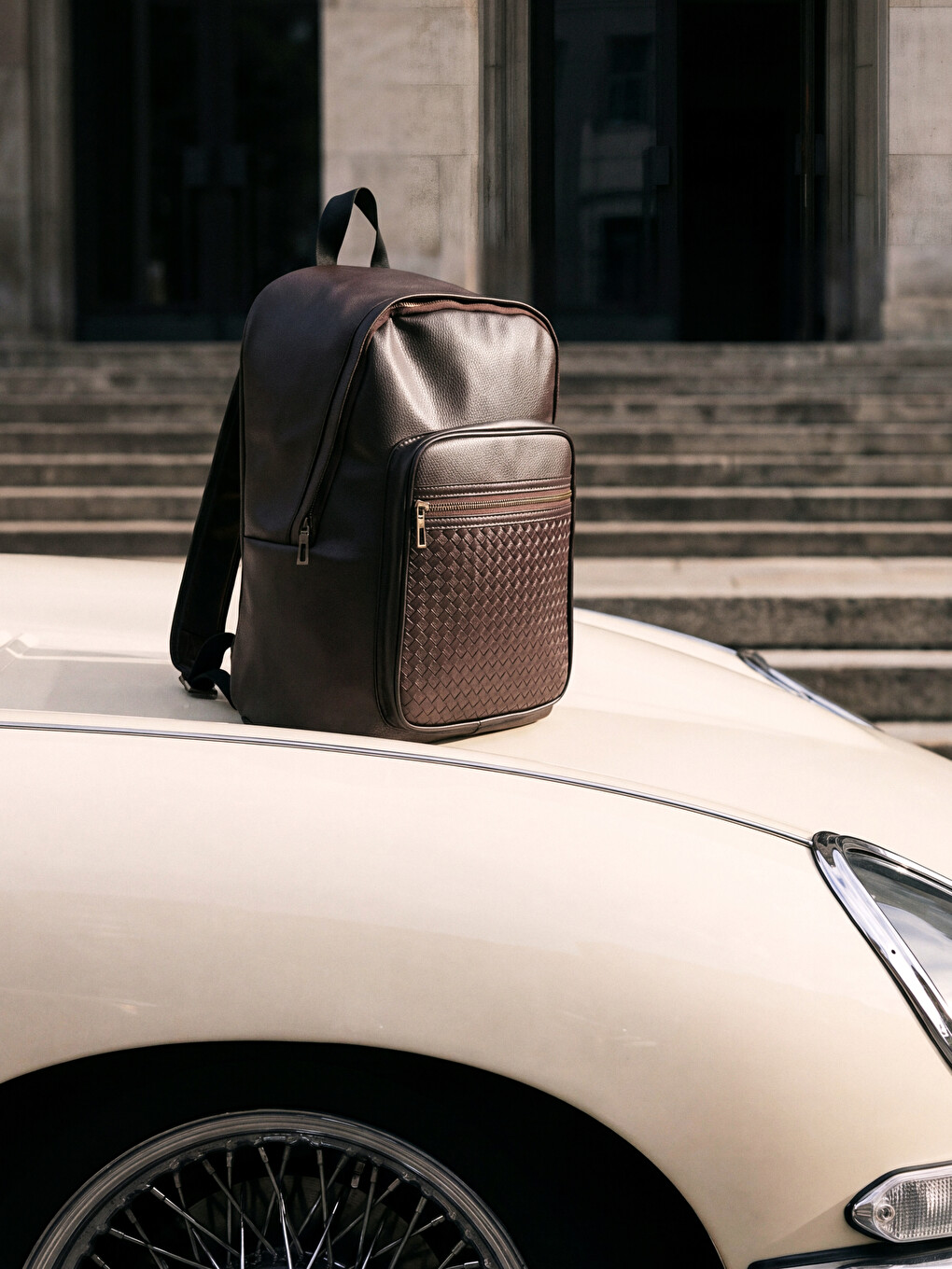  Faux Leather Men's Backpack