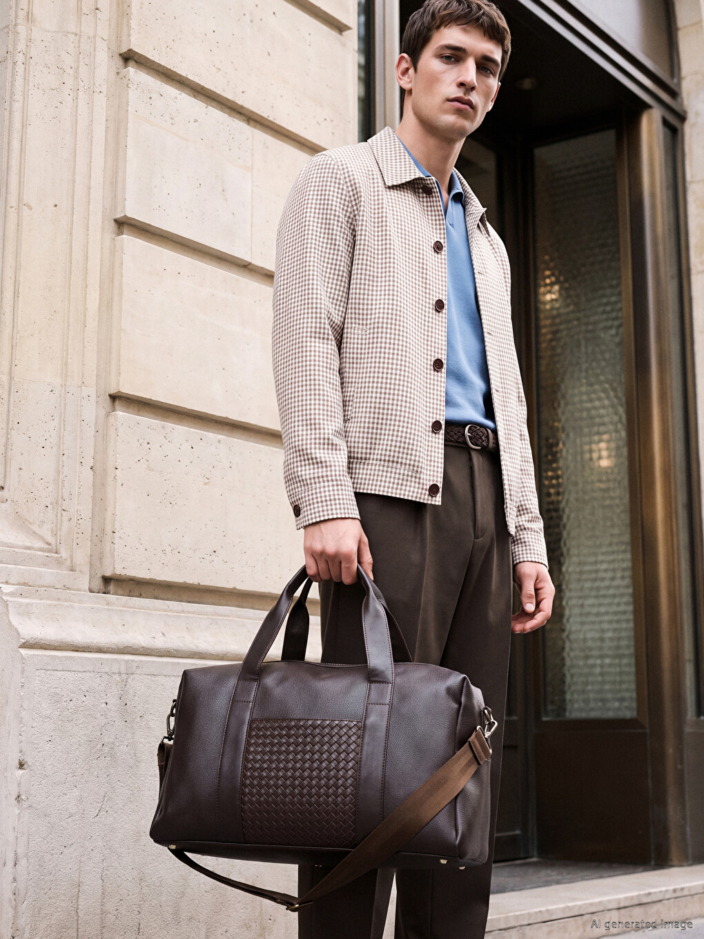  Faux Leather Men's Travel Bag