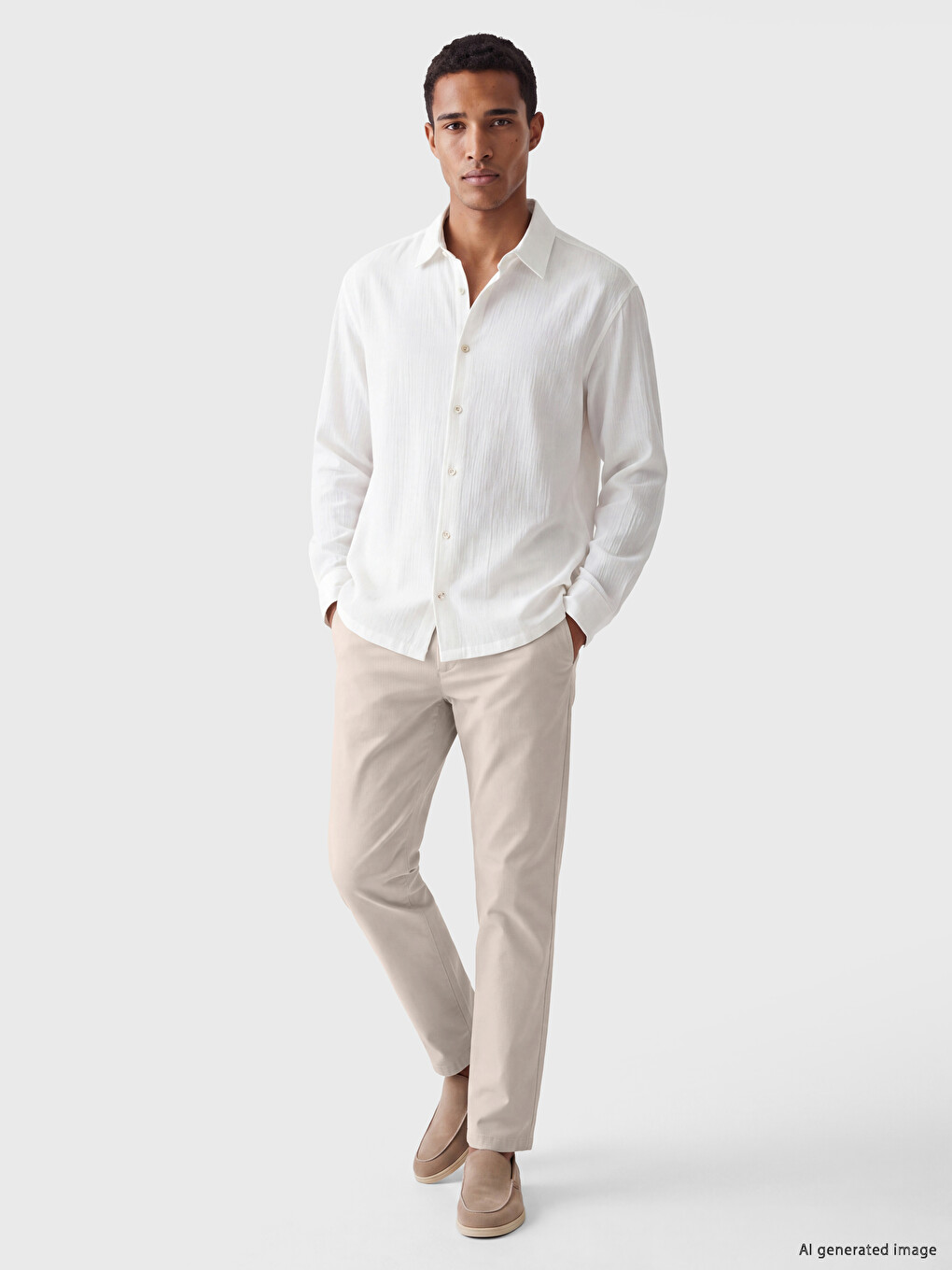 Bej Slim Fit Erkek Pantolon
