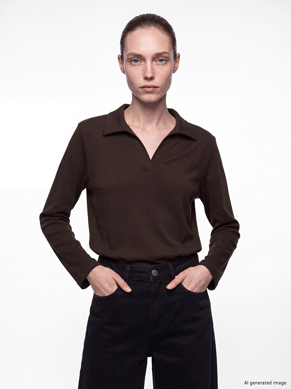 Polo Collar Soft Touch Women's Sweatshirt
