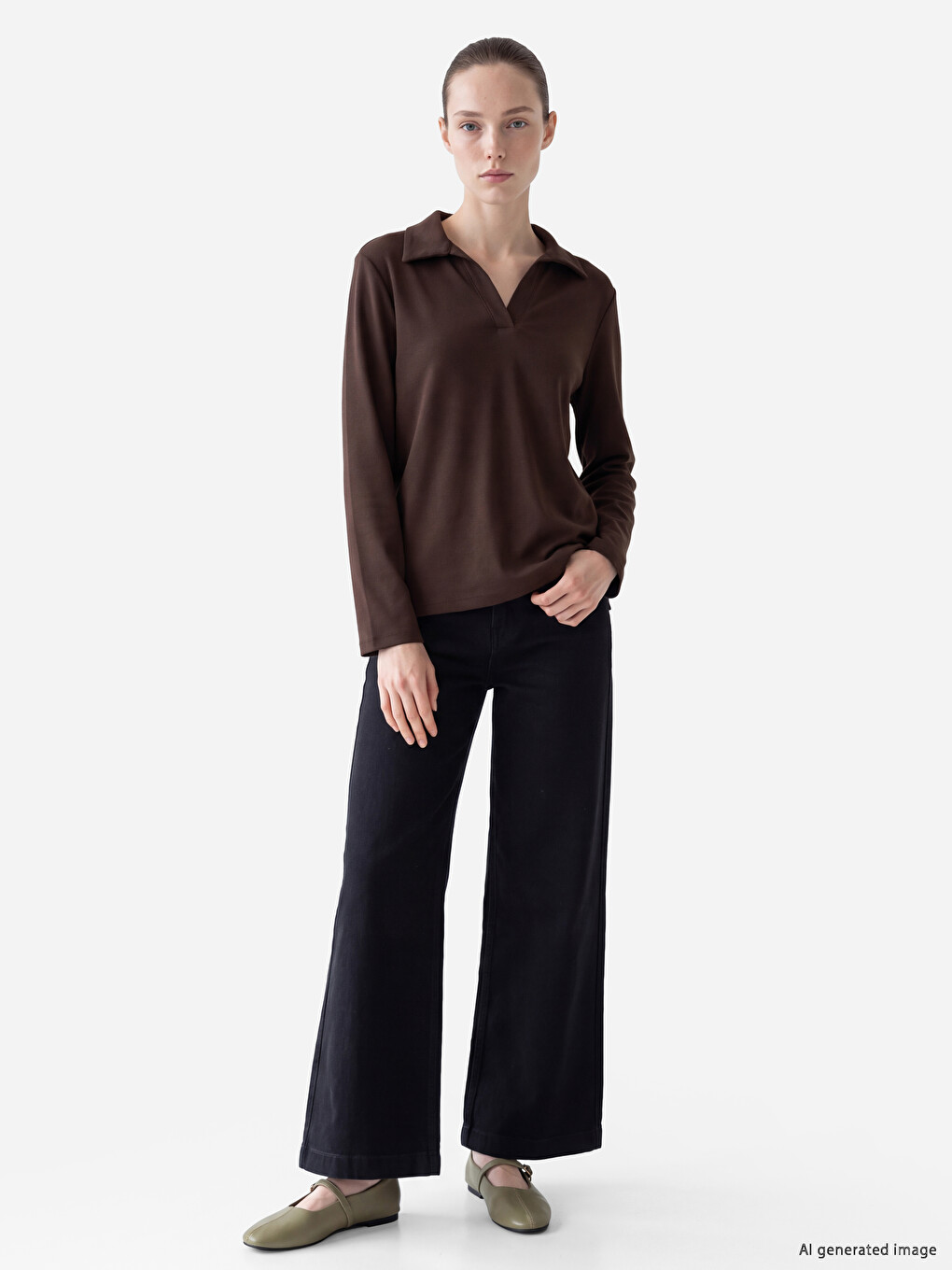 Polo Collar Soft Touch Women's Sweatshirt-1