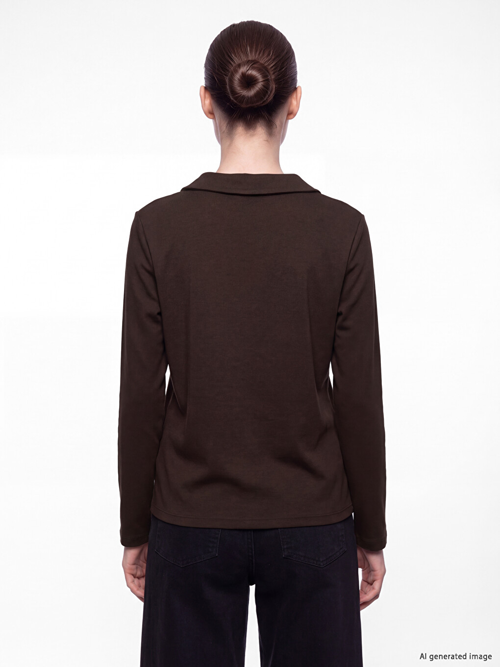 Polo Collar Soft Touch Women's Sweatshirt-3