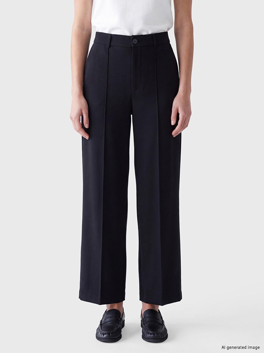 Lacivert Regular Fit Kadın Pantolon-1