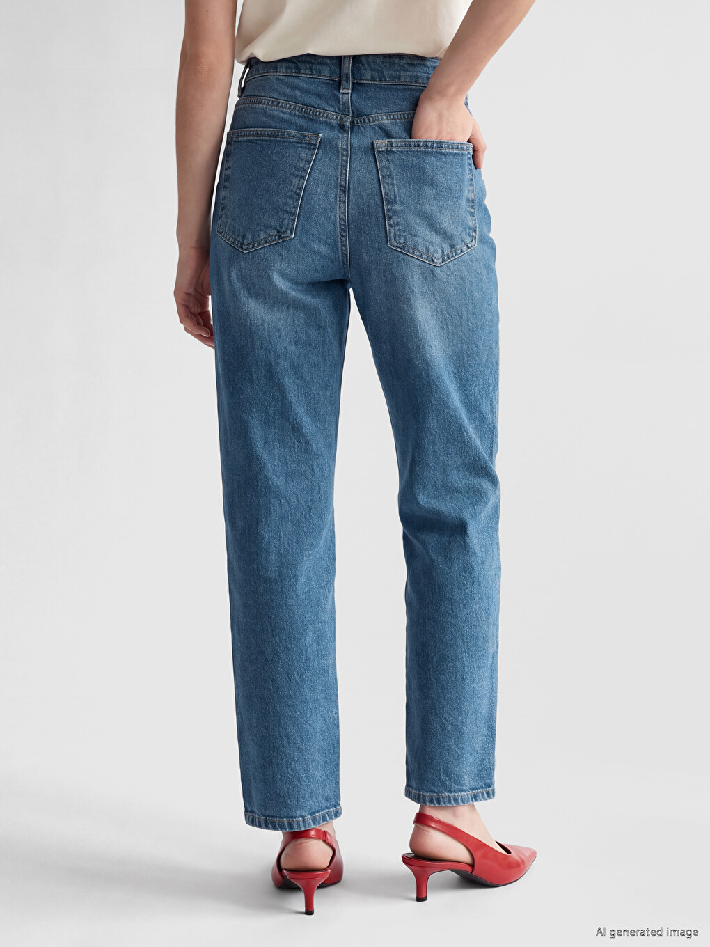 İndigo Petite Straight Fit Kadın Jean Pantolon-3