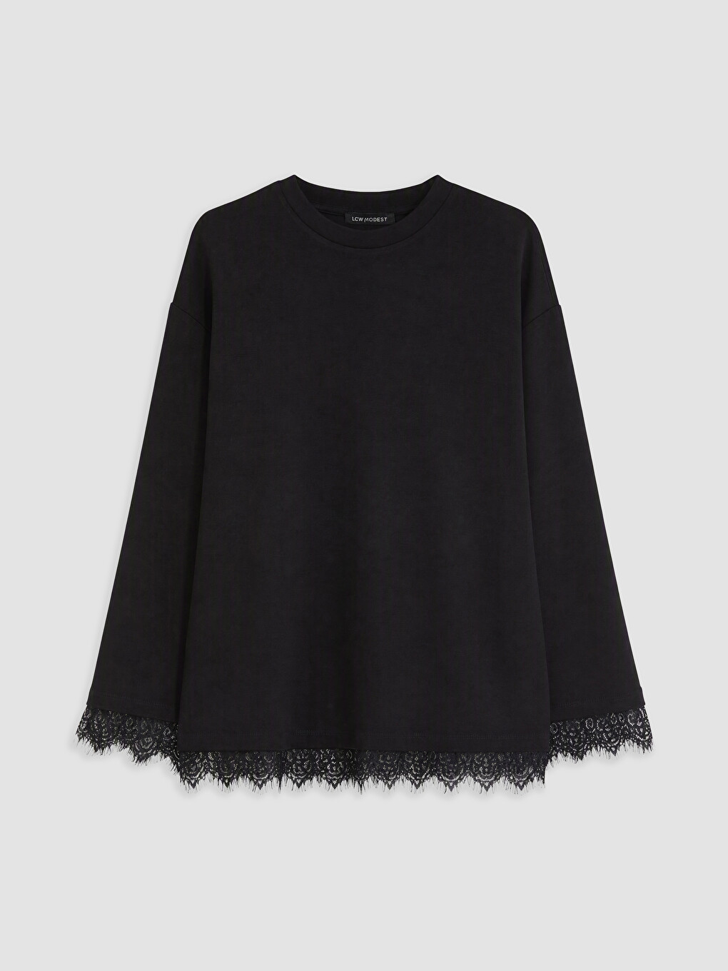 Siyah Soft Touch Kadın Sweatshirt Tunik