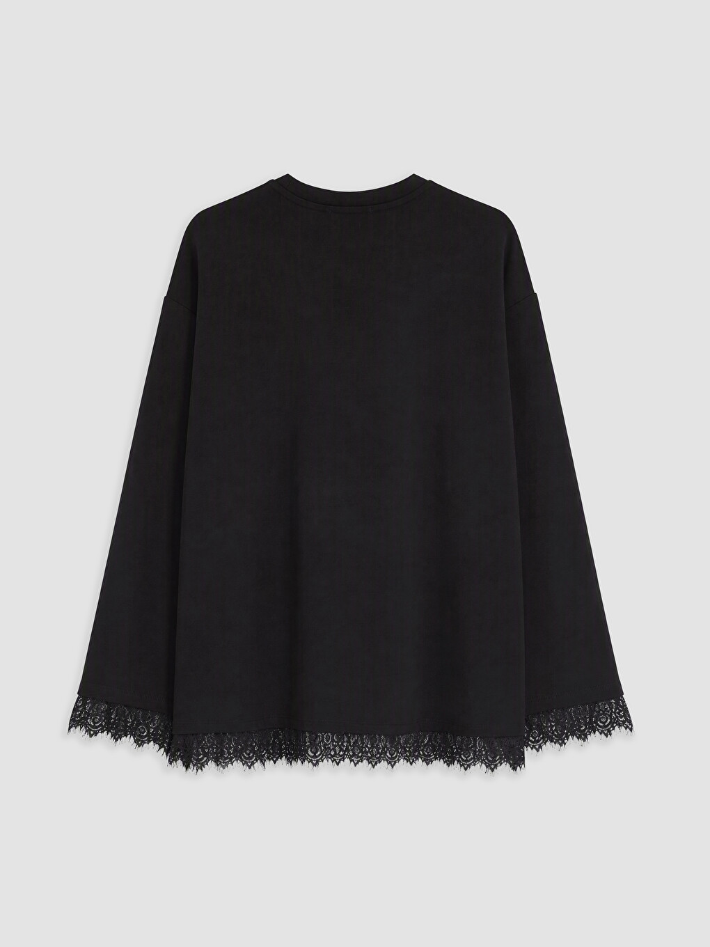 Siyah Soft Touch Kadın Sweatshirt Tunik-1
