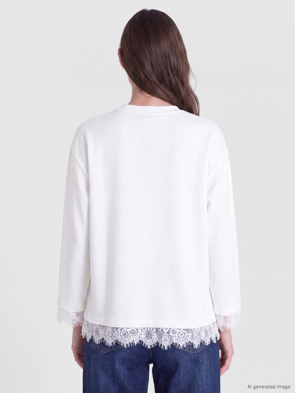 Beyaz Soft Touch Kadın Sweatshirt Tunik-3