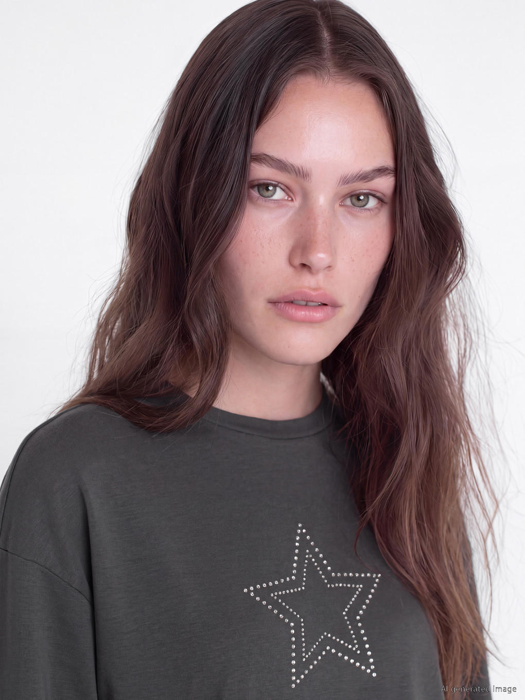 Antrasit Taşlı Soft Touch Kadın Sweatshirt Tunik-2