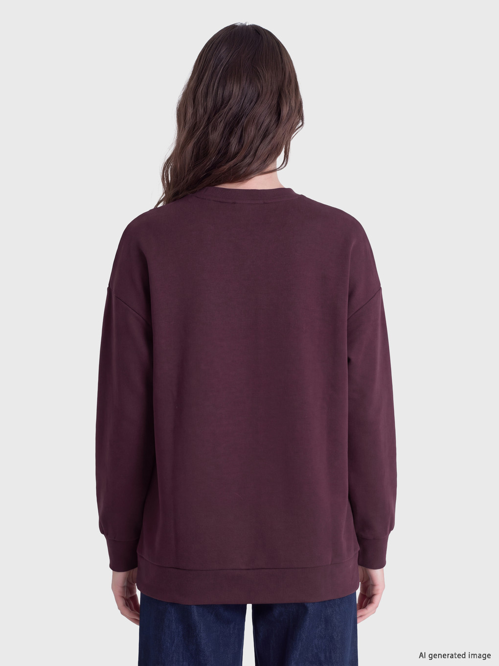 Mürdüm Nakışlı Soft Touch Kadın Sweatshirt Tunik-3