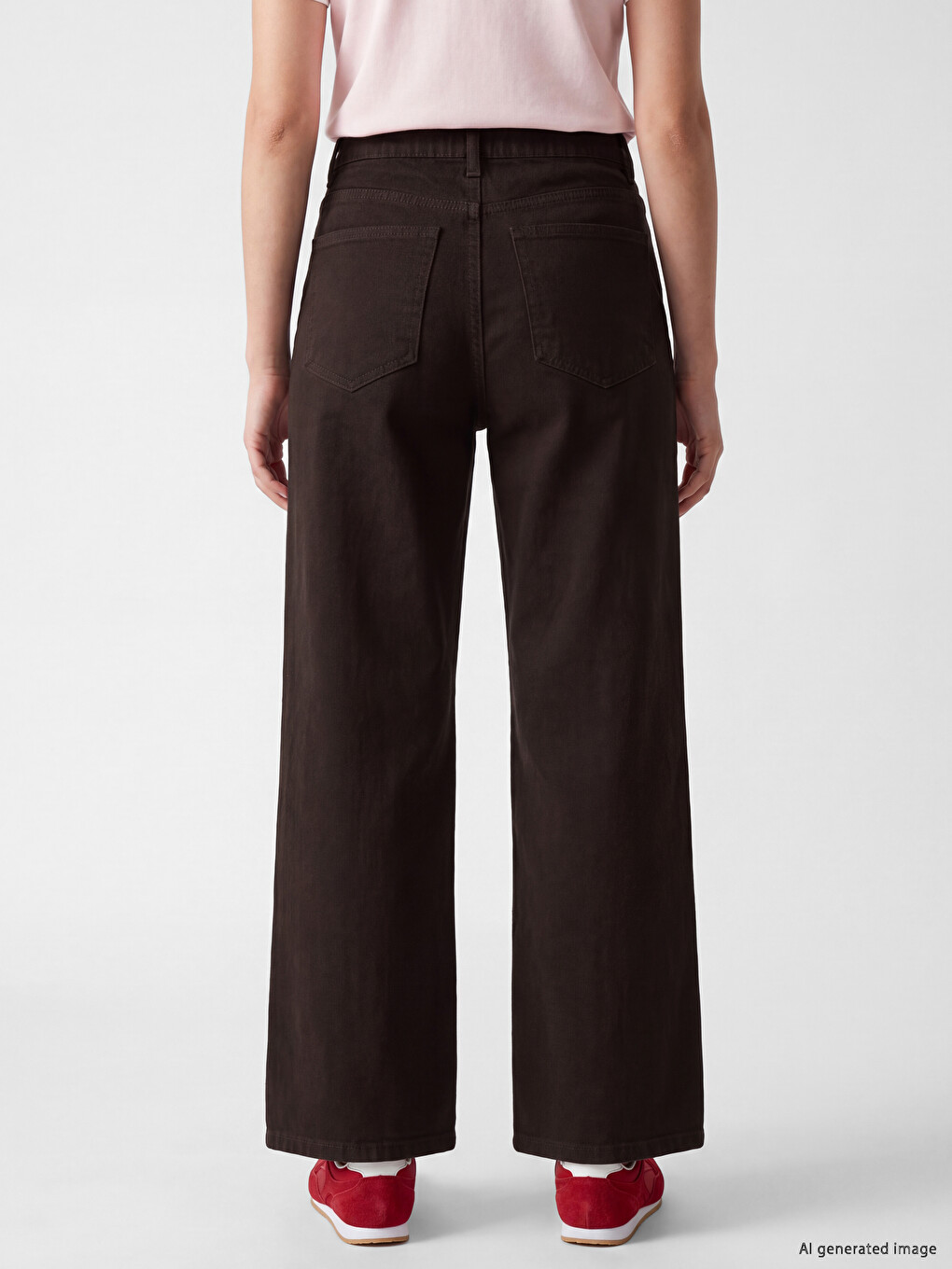 High Waisted Wide Leg Women's Trousers-3