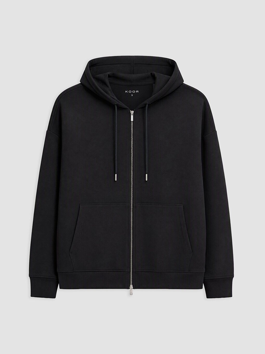 Antrasit Soft Touch Oversize Kadın Fermuarlı Sweatshirt