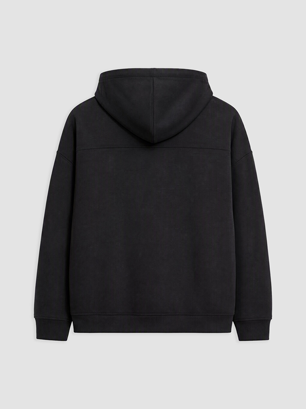 Antrasit Soft Touch Oversize Kadın Fermuarlı Sweatshirt-1