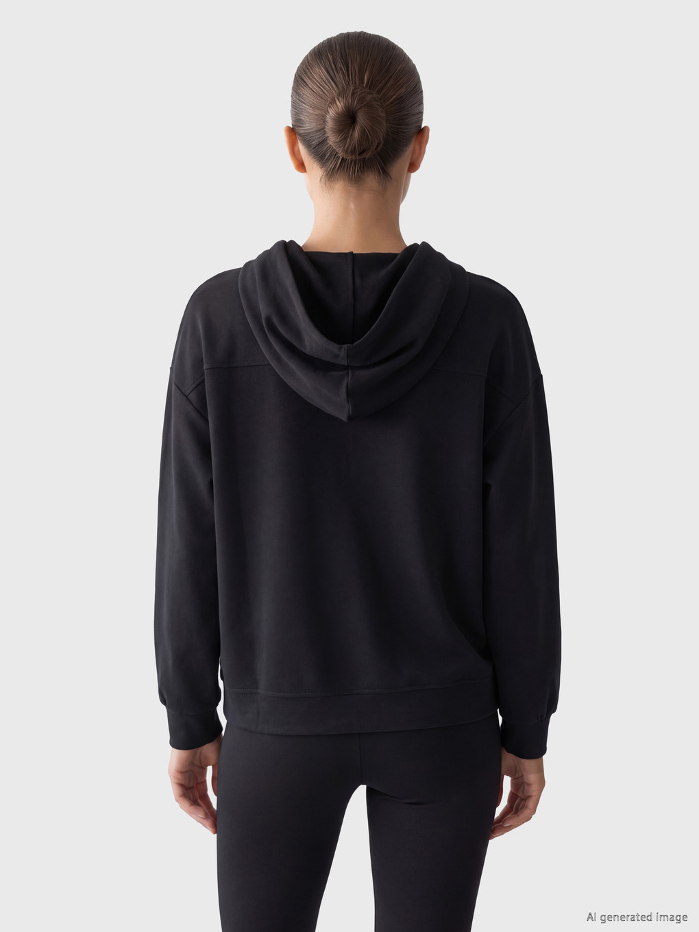 Antrasit Soft Touch Oversize Kadın Fermuarlı Sweatshirt-3