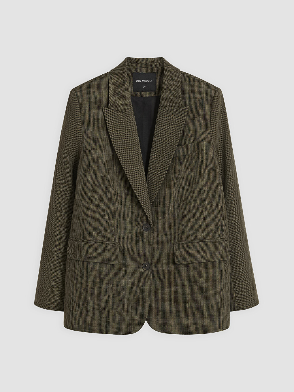 Yeşil Ekose Kadın Blazer Ceket