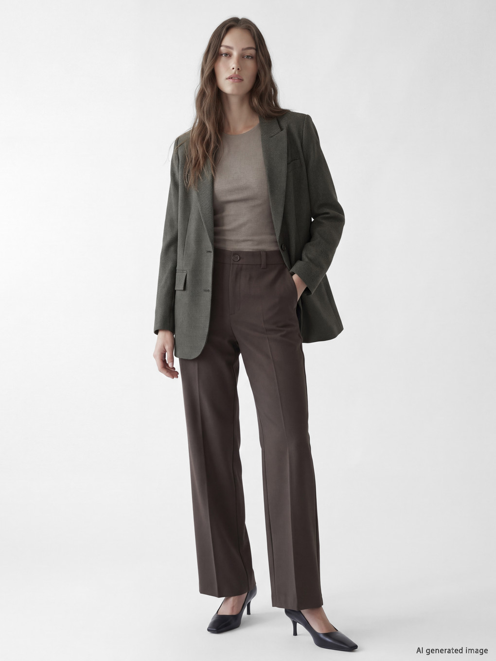 Yeşil Ekose Kadın Blazer Ceket-2