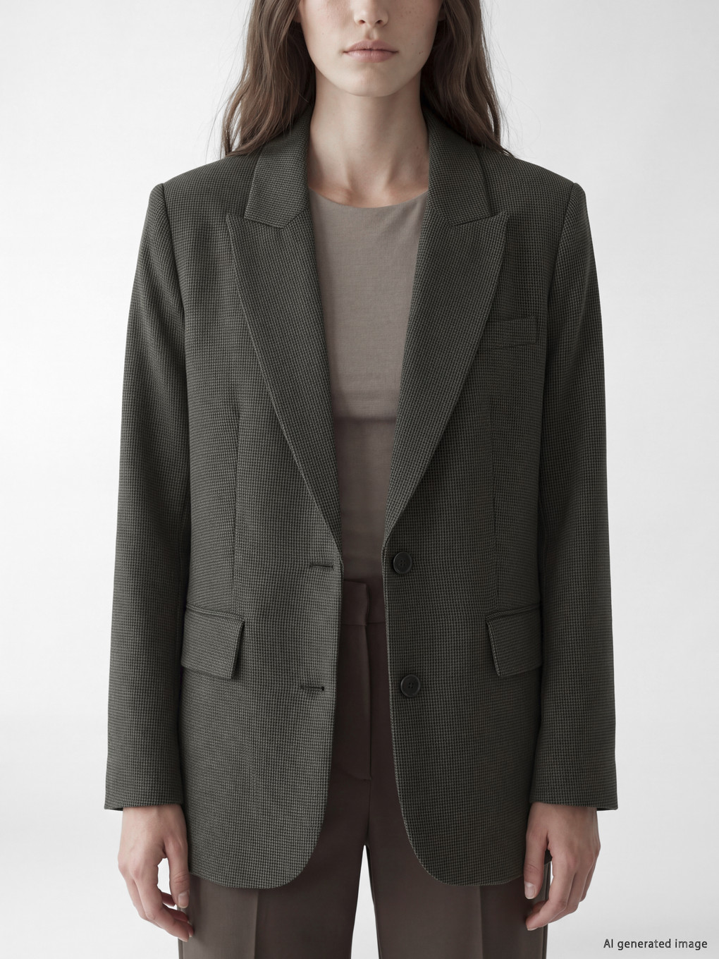 Yeşil Ekose Kadın Blazer Ceket-3