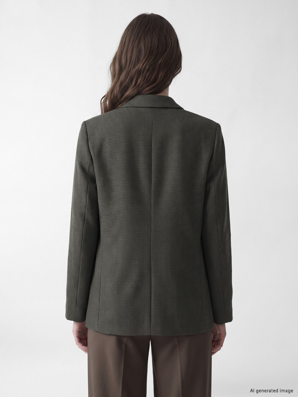 Yeşil Ekose Kadın Blazer Ceket-4