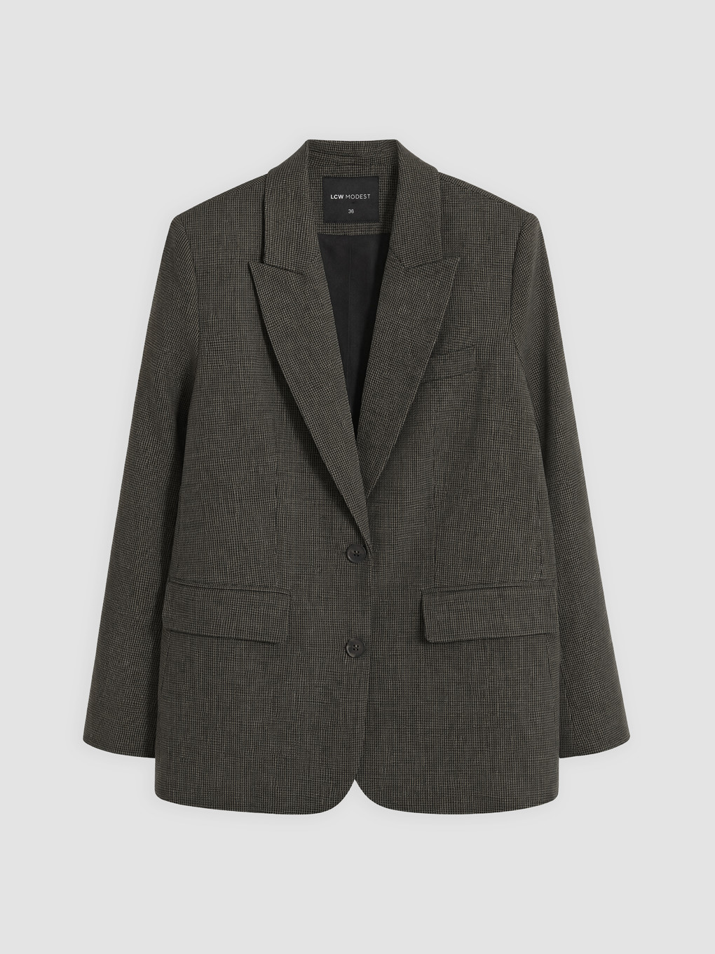Yeşil Ekose Kadın Blazer Ceket-5