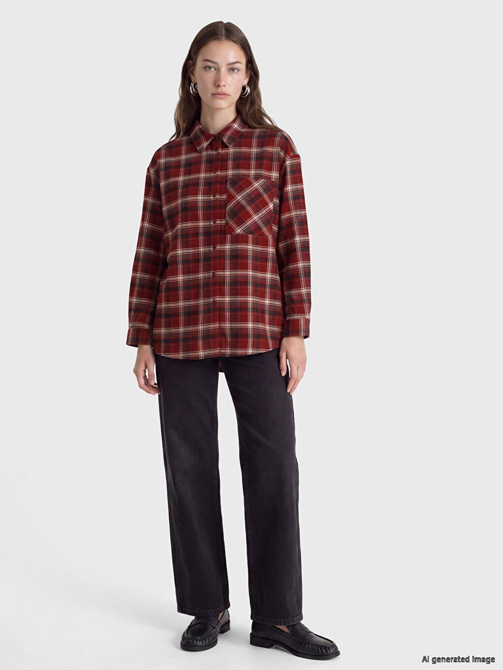 Plaid Oversize Women's Lumberjack Shirt Tunic-1