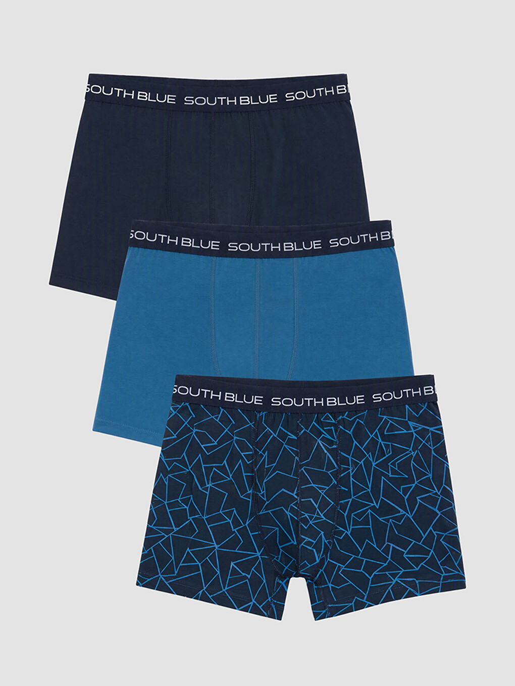 Karışık Pamuklu Esnek Erkek Boxer 3'lü Paket