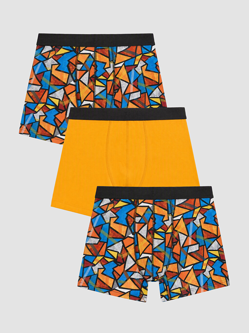 Karışık Pamuklu Esnek Erkek Boxer 3'lü Paket