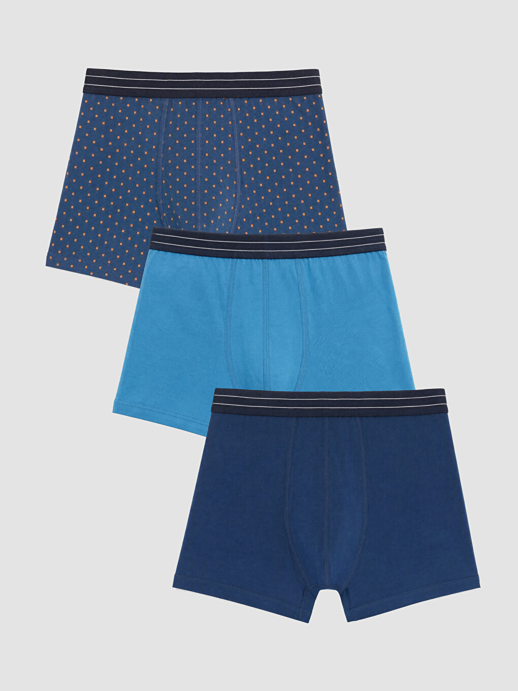 Karışık Pamuklu Esnek Erkek Boxer 3'lü Paket