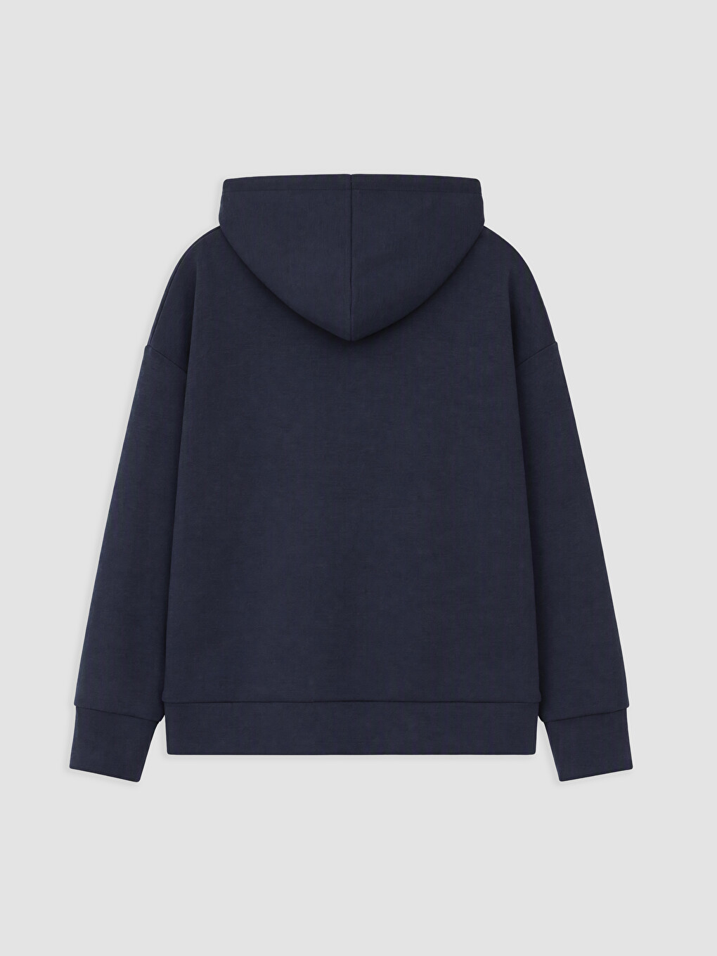 Lacivert Kapüşonlu Kız Çocuk Soft Touch Fermuarlı Sweatshirt-1