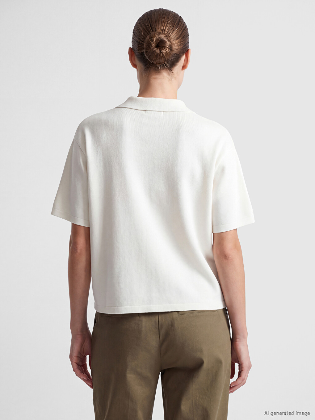 Polo Collar Women's T-shirt-3
