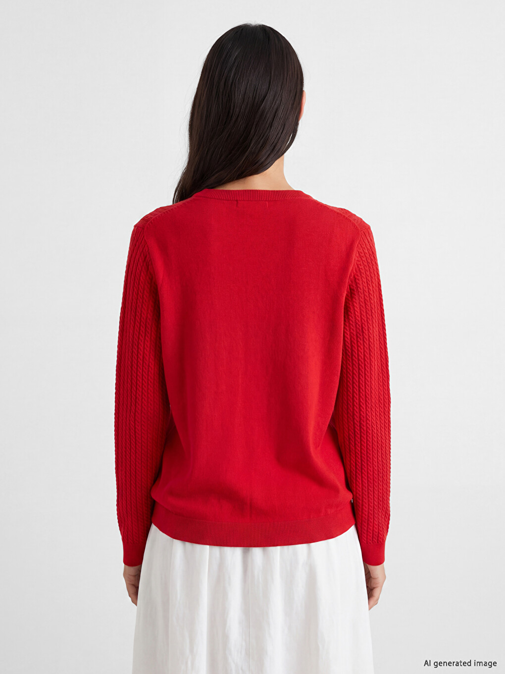 Cable Knit Patterned Women's Knitwear Sweater-3