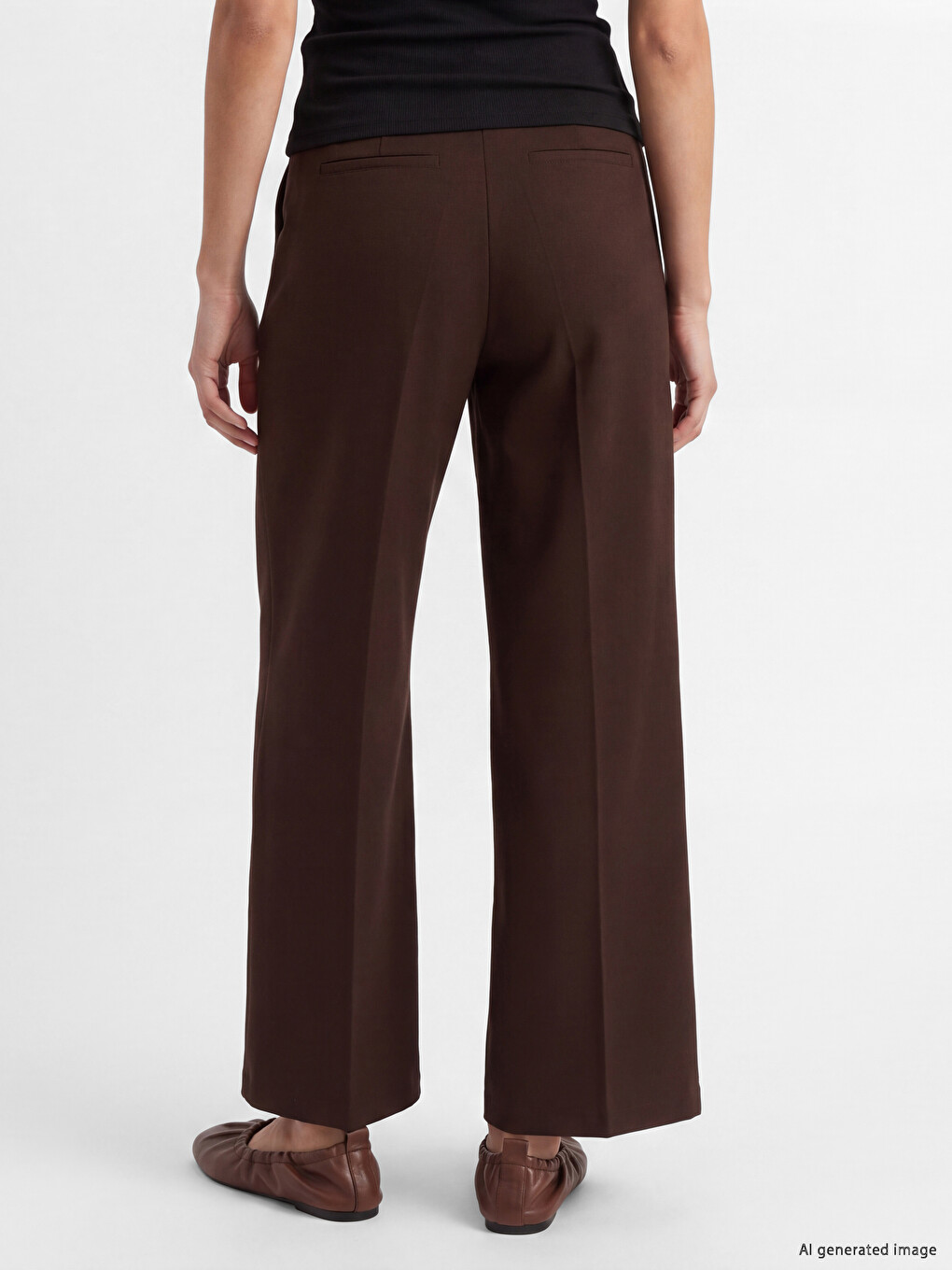 Woman Brown Tailored Trousers-3