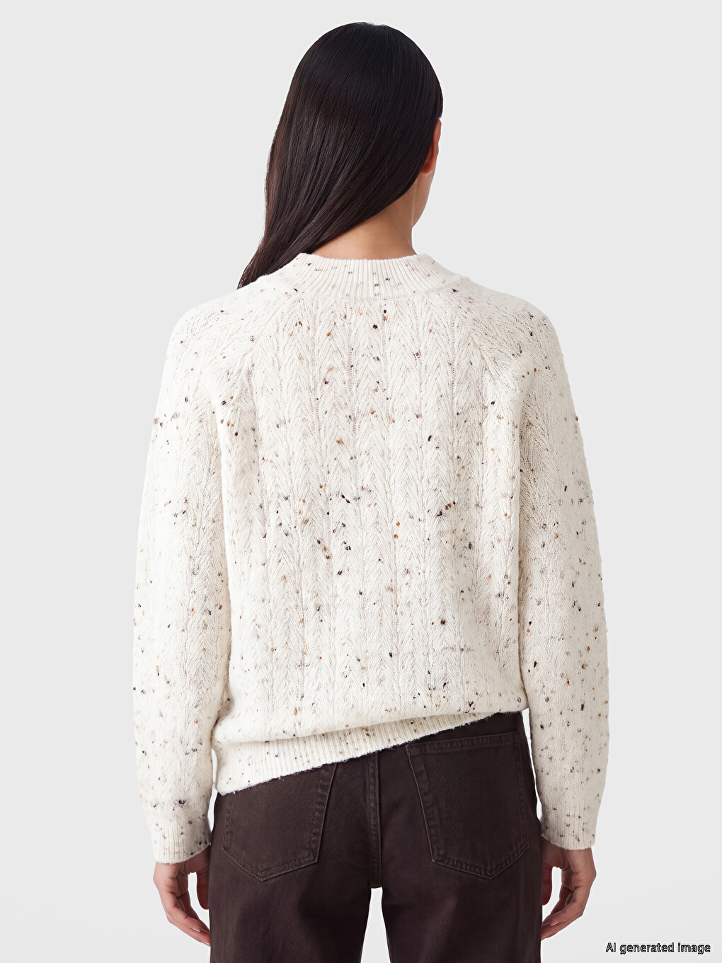 Crew Neck Patterned Women's Knitwear Sweater-3