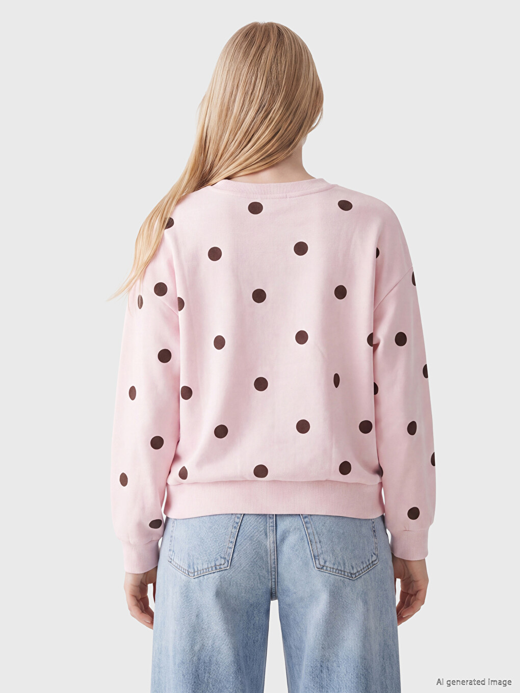 Polka Dot Oversize Women's Thick Sweatshirt-3