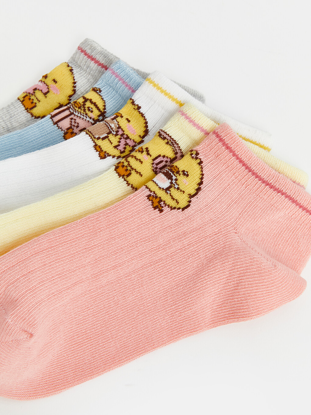 Patterned Girls' Trainer Socks 5 Pack-6