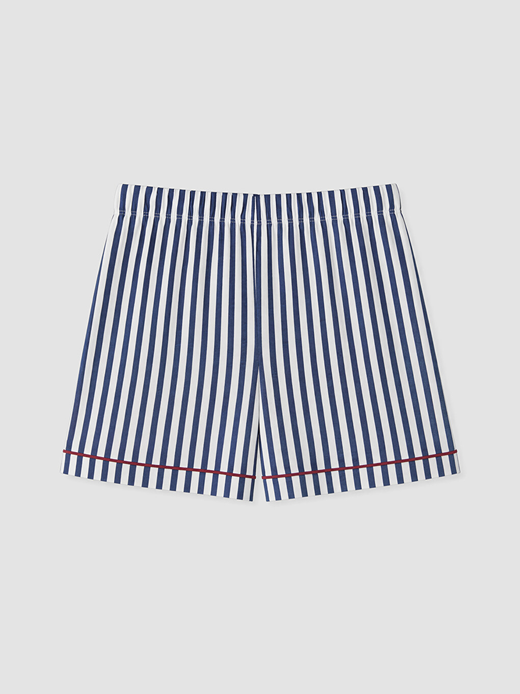 Lacivert Gömlek Yaka Çizgili Kadın Şortlu Pijama Takımı-4