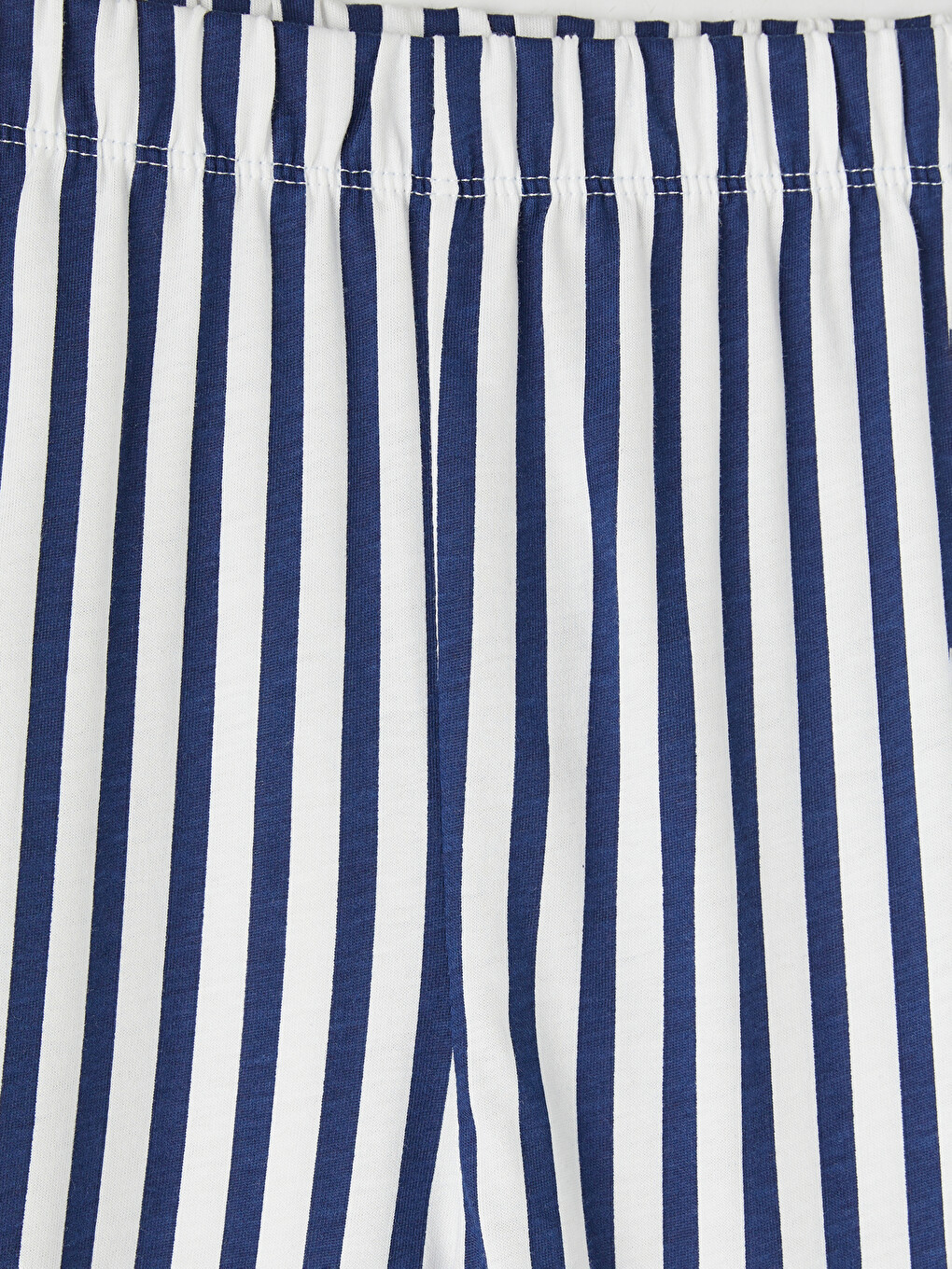 Lacivert Gömlek Yaka Çizgili Kadın Şortlu Pijama Takımı-5
