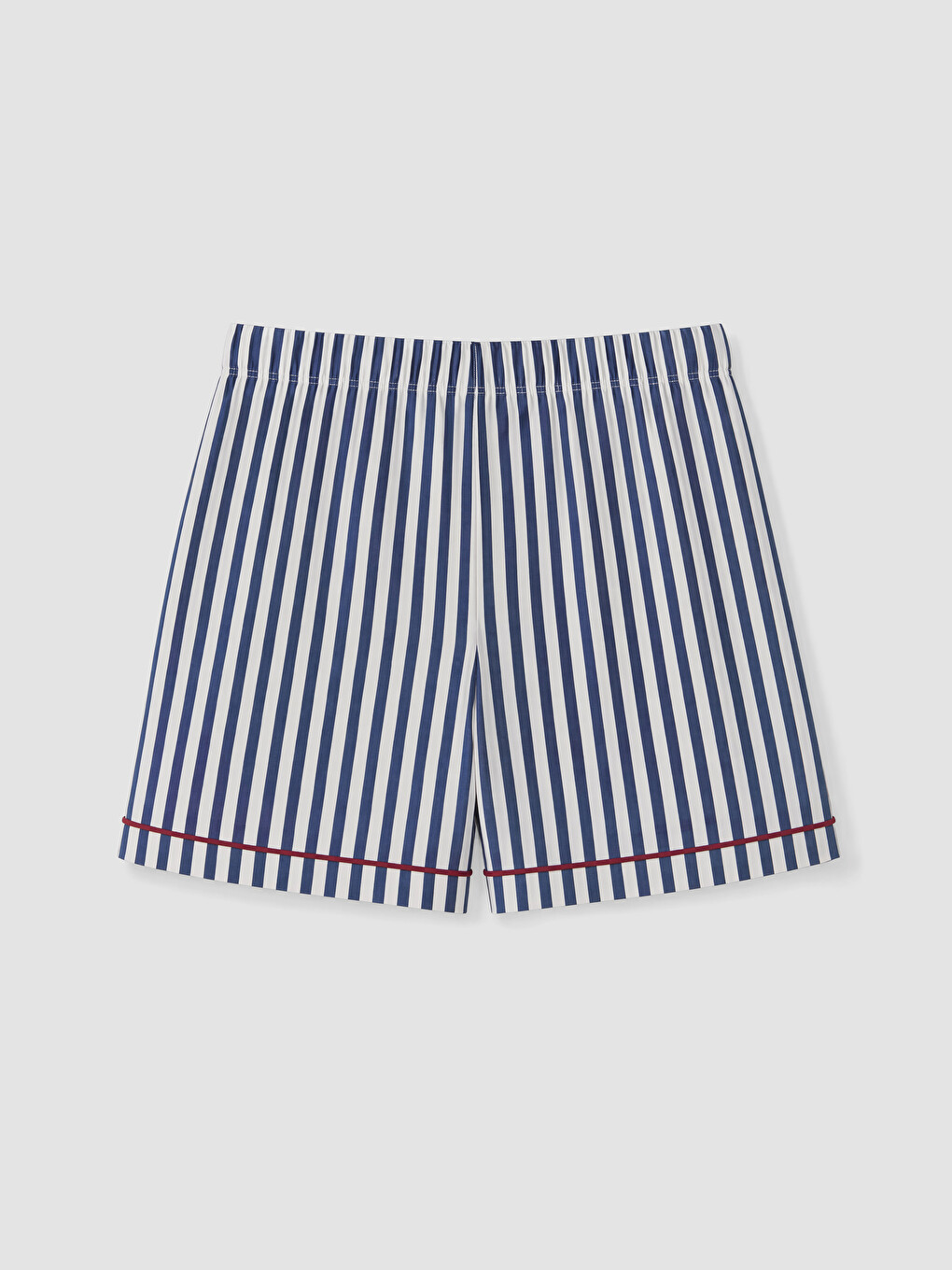 Lacivert Gömlek Yaka Çizgili Kadın Şortlu Pijama Takımı-6