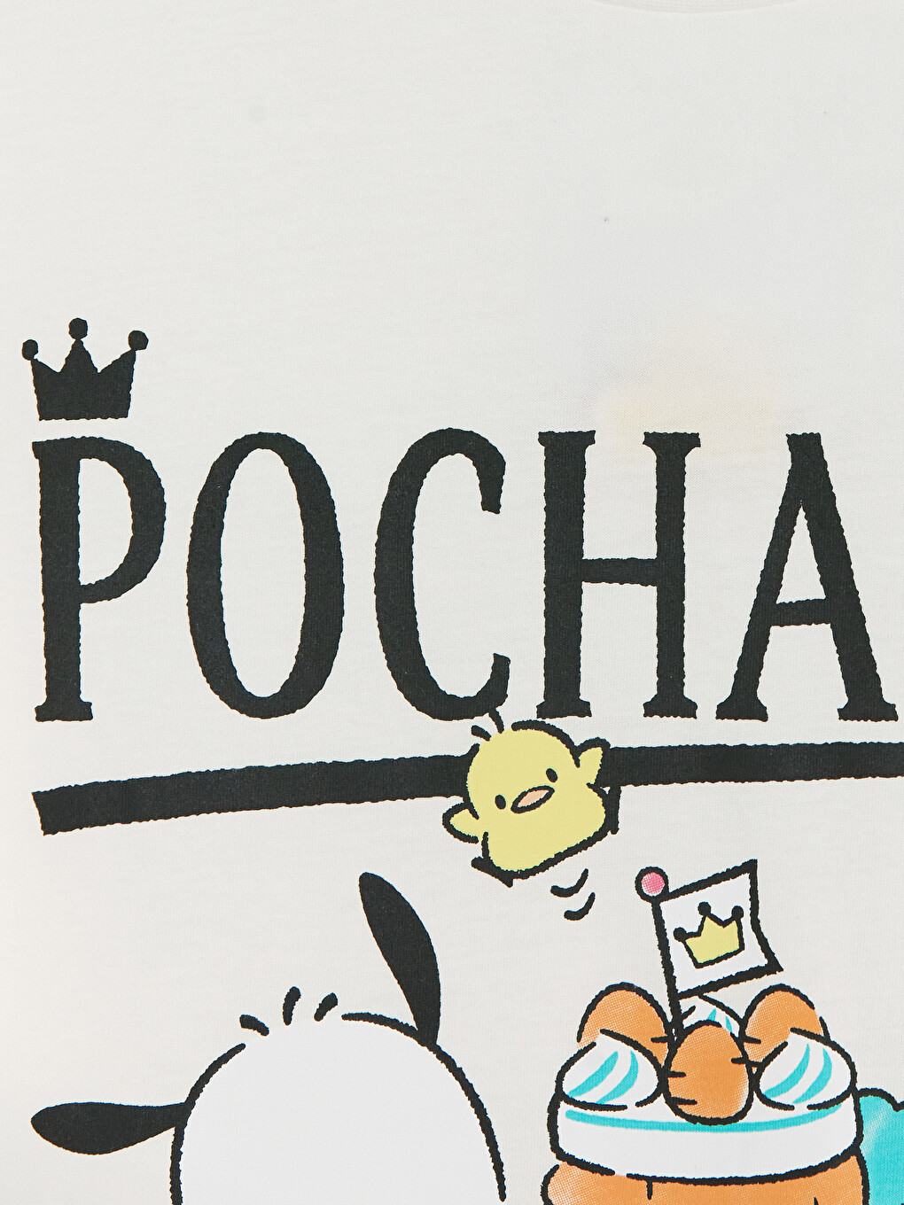 Crew Neck Pochacco Printed Girls' T-shirt-1
