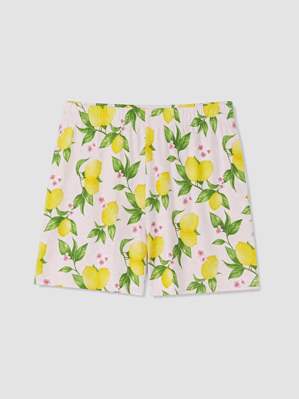 Pembe Limon Baskılı Kadın Şortlu Pijama Takımı-8