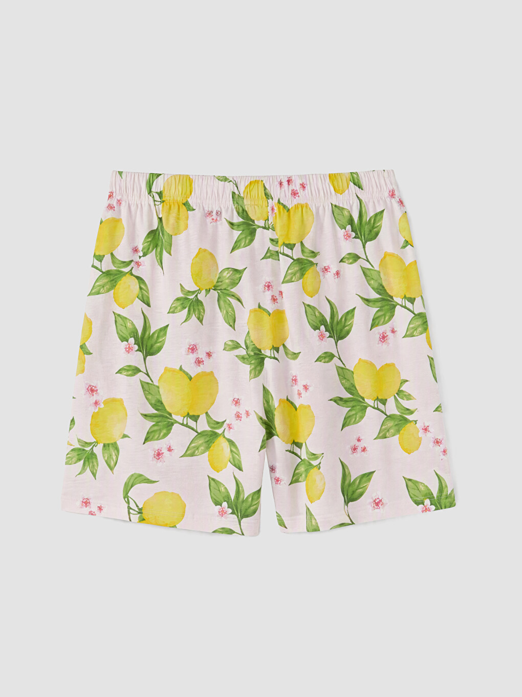 Pembe Limon Baskılı Kadın Şortlu Pijama Takımı-10