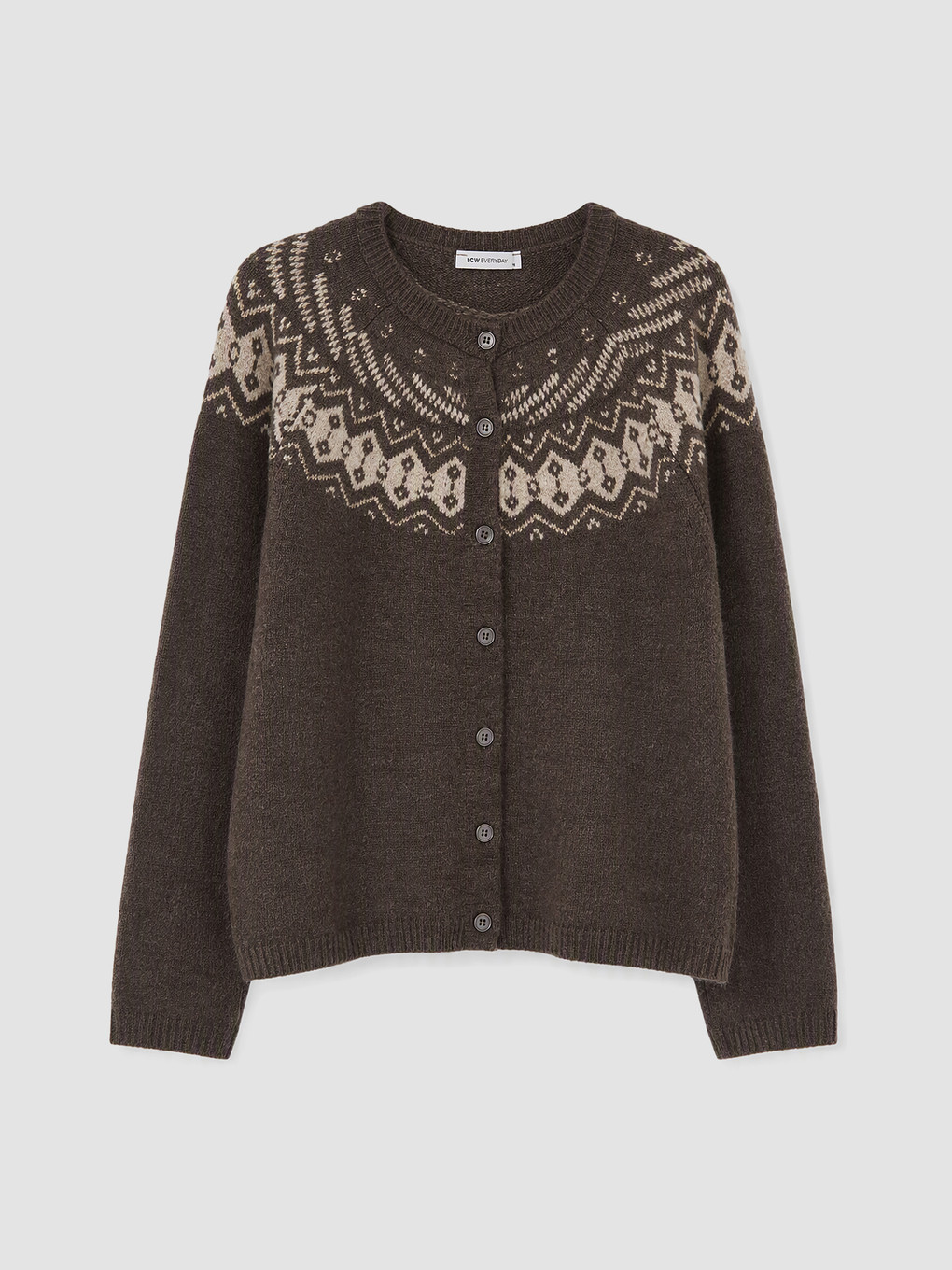 Crew Neck Patterned Women's Knitwear Cardigan