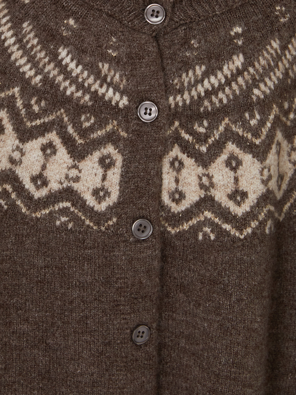 Crew Neck Patterned Women's Knitwear Cardigan-1