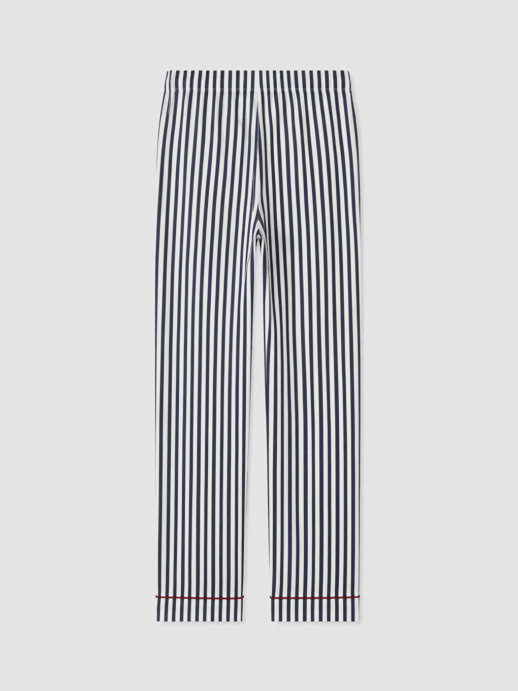 Lacivert Beli Lastikli Çizgili Kadın Pijama Alt-1
